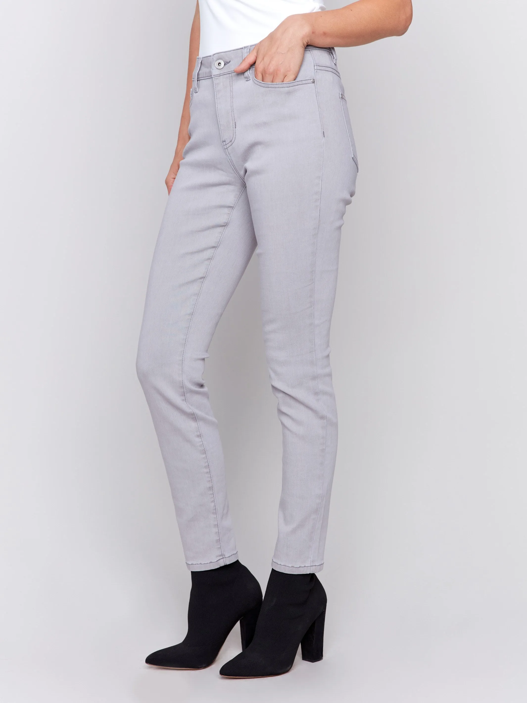 Soft Skinny Jeans - Soft Grey