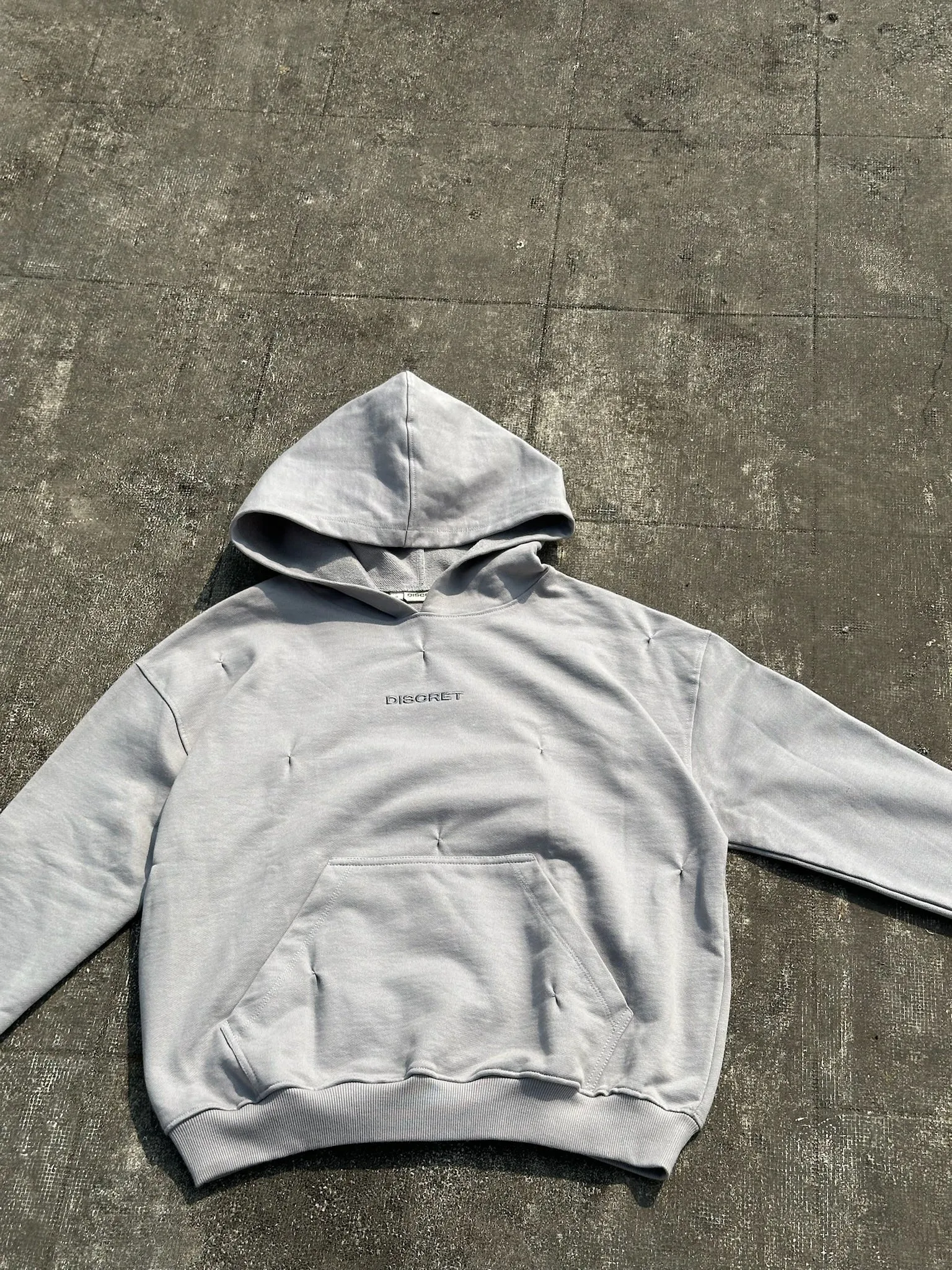 Structured Grey Hoodie w/ Cinch-work