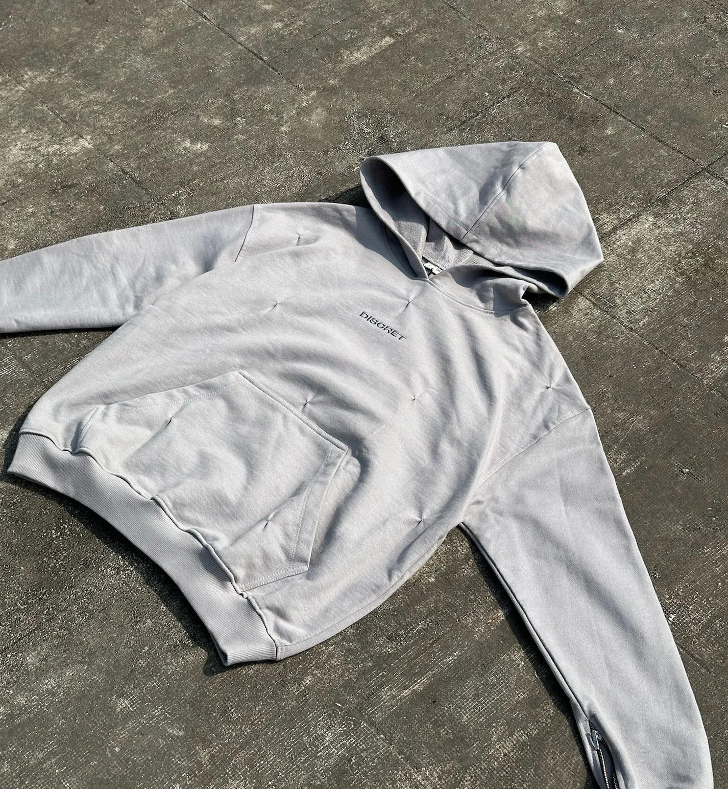 Structured Grey Hoodie w/ Cinch-work