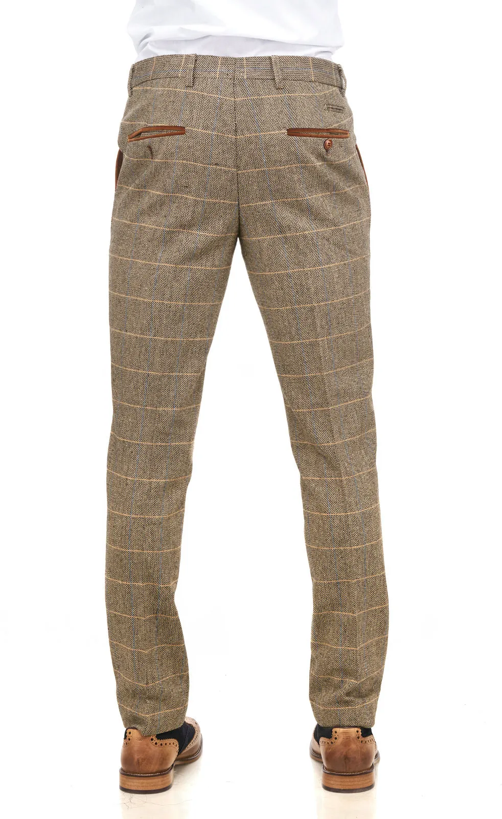 Ted Tan Tweed Herringbone Trouser | Check Trouser | Wedding Wear | Office Wear