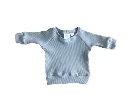 Thermal waffle raglan in stone blue