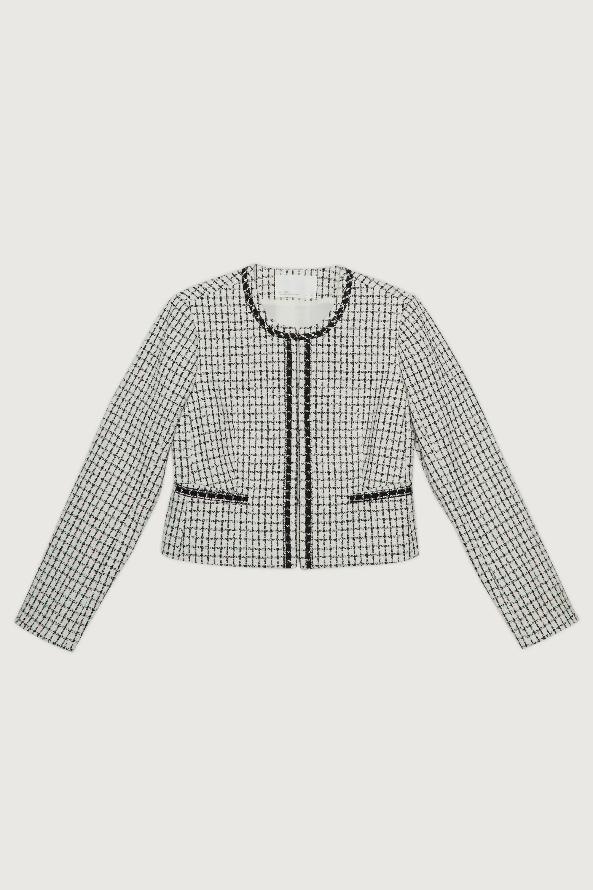 TWEED COLLARLESS BLAZER