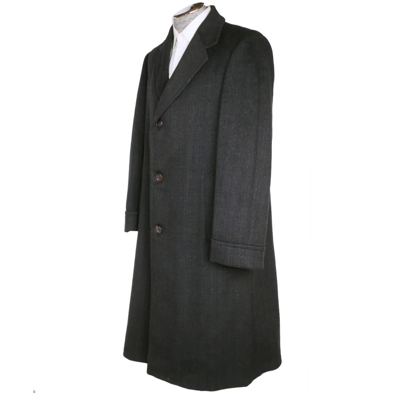 Vintage 1950s Coat Overcoat Topcoat Kashmalam Loomed in England Mens Size L