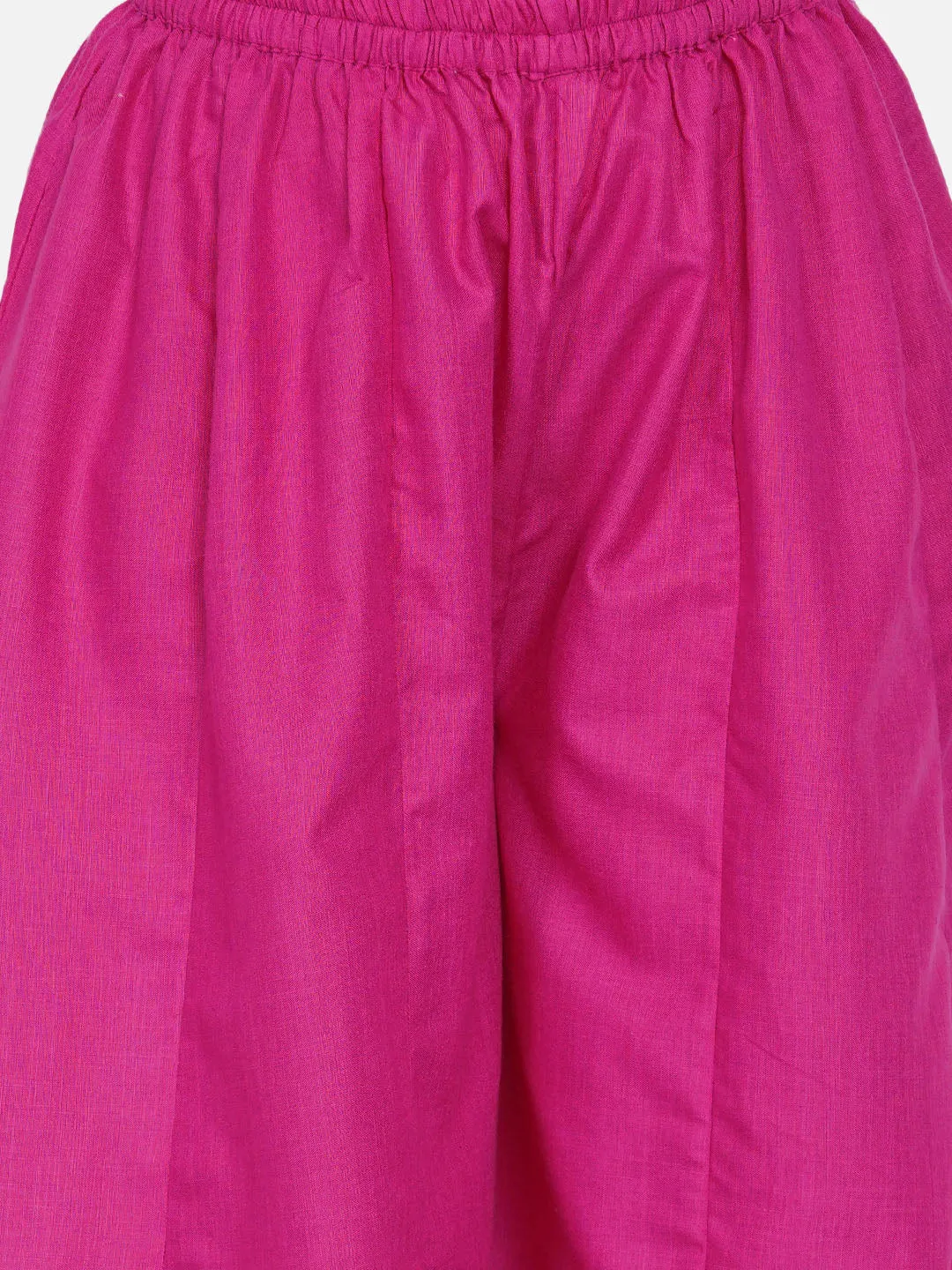 Women Fuchsia Pink A-Line Kurta with Sharara