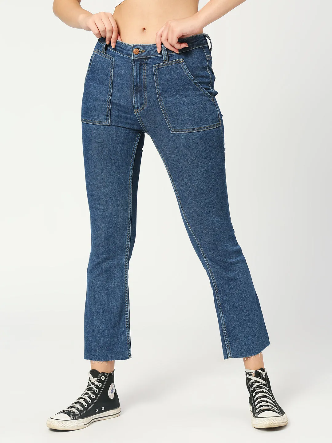 Women's Dark Blue Phoenix Cropped Jeans