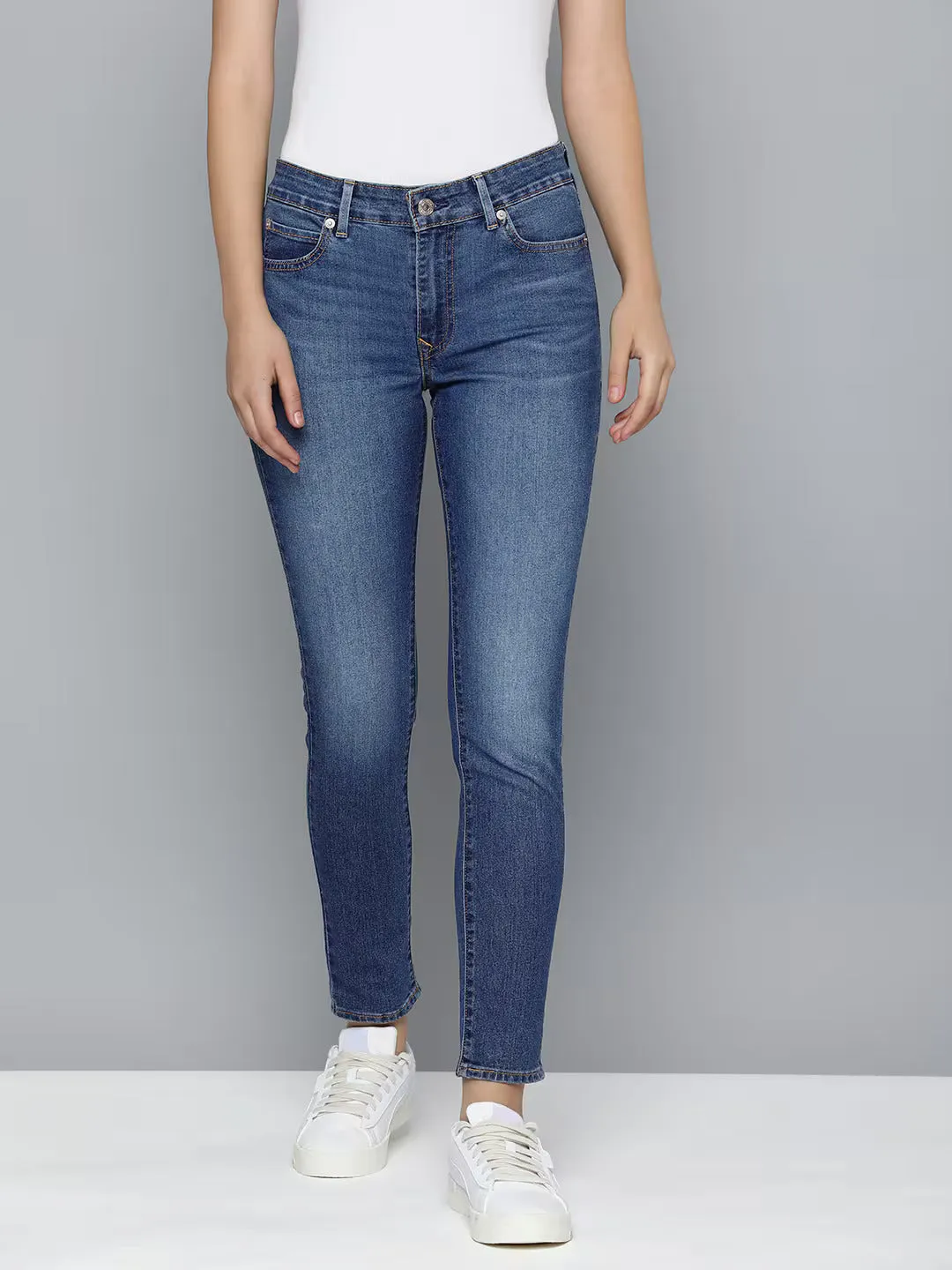 Women's Mid Rise 711  Skinny Fit Heavy Fade Jeans